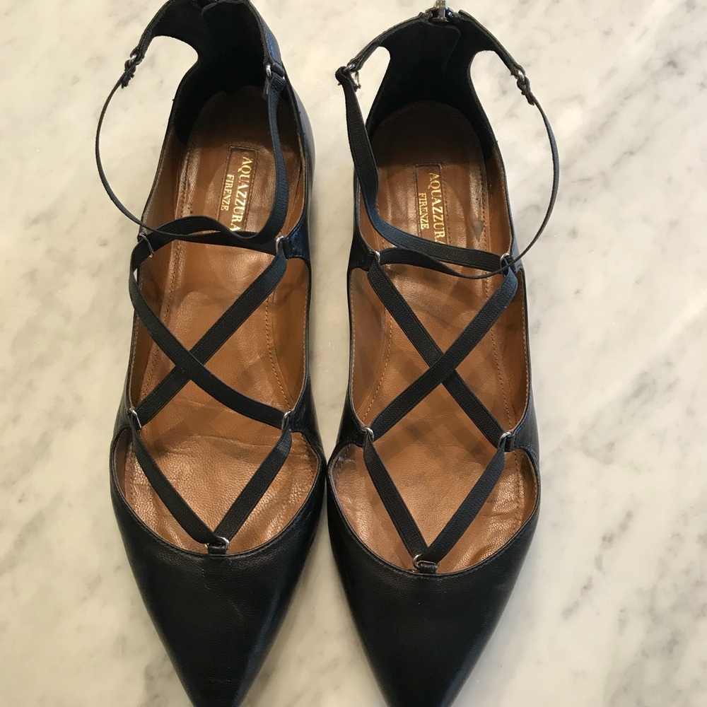 Aquazurra Lace-up Ballet Flats